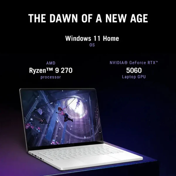 Laptop ASUS ROG Zephyrus G14 OLED AMD Ryzen 9 Series 200 16GB RAM 1TB SSD 14" NVIDIA GeForce RTX 5060 Platinum White - Image 7