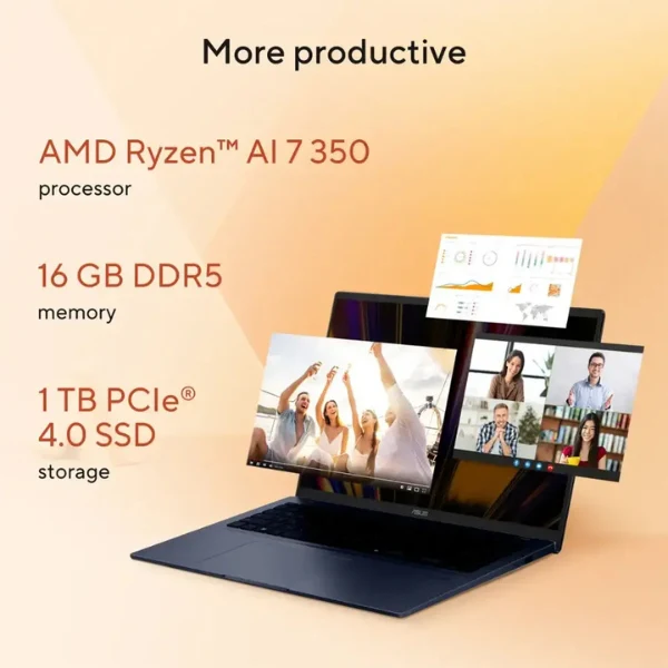Laptop ASUS Vivobook 16 AMD Ryzen AI 7 Series 300 16GB RAM 1TB SSD 16" AMD Radeon Quiet Blue - Image 8