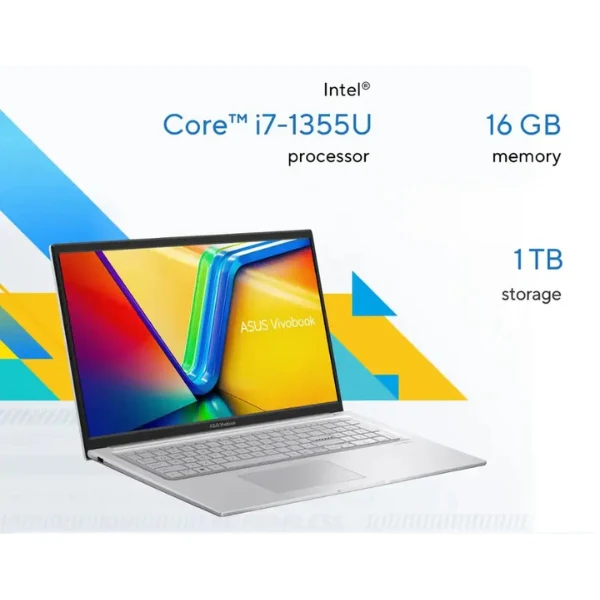 Laptop ASUS Vivobook 17 Intel Core i7 13ª generación 16GB RAM 1TB SSD 17.3" Intel Iris Xe Graphics Cool Silver - Image 7