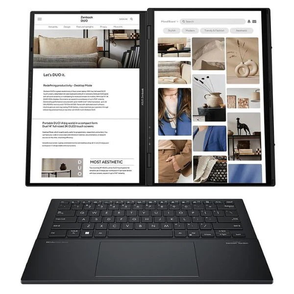 Laptop ASUS Zenbook DUO Dual 14” 3K OLED Touch - Intel Core Ultra 9, 32GB RAM, 1TB SSD, Intel Arc, Inkwell Gray - Image 6