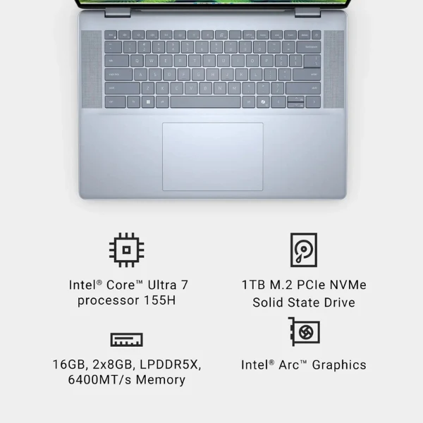 Laptop Dell Inspiron 2-in-1 Intel Core Ultra 7 16GB RAM 1TB SSD 16" IPS LED FHD Touch-Screen Ice Intel Arc - Image 21