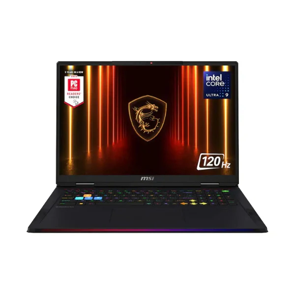 Laptop gaming MSI Raider 18HX Intel Core Ultra 9 285HX (2.1GHz) 64 GB RAM 4 TB SSD 18" NVIDIA GeForce RTX 5080 Win 11 Home - Core Black