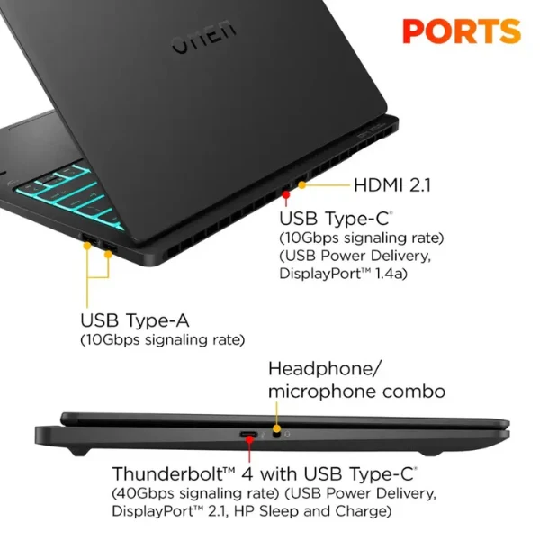 Laptop HP OMEN Transcend Intel Core Ultra 9 Series 2 32GB RAM 1TB SSD 14" NVIDIA GeForce RTX 5070 Shadow Black - Image 5