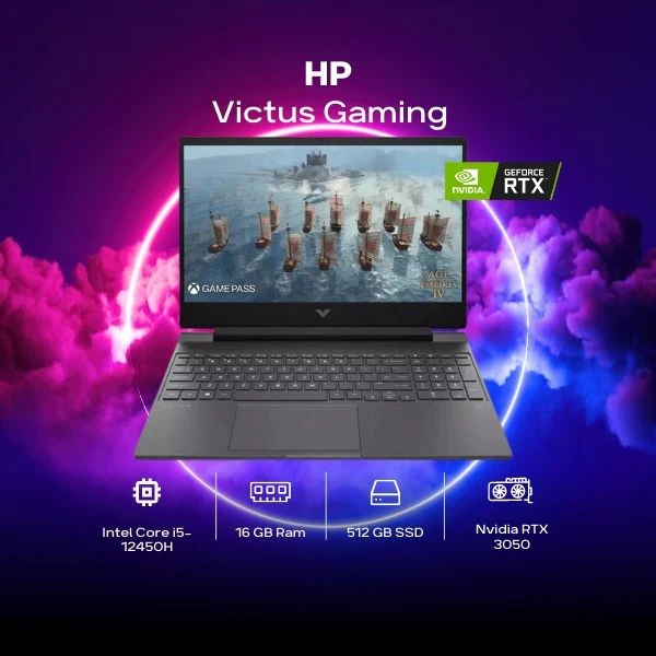 Laptop HP Victus Gaming 15.6" FHD IPS Core i5-12450H NVIDIA GeForce RTX 3050, 4GB, Memoria Ram 16GB Disco 512GB SSD - Image 2