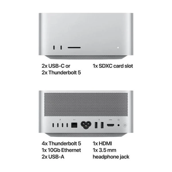 Mac Studio - Apple M4 Max 16-Core CPU - 64GB RAM - 1TB SSD - 40-Core GPU - macOS - Silver - Z1CD0017Z - Image 4