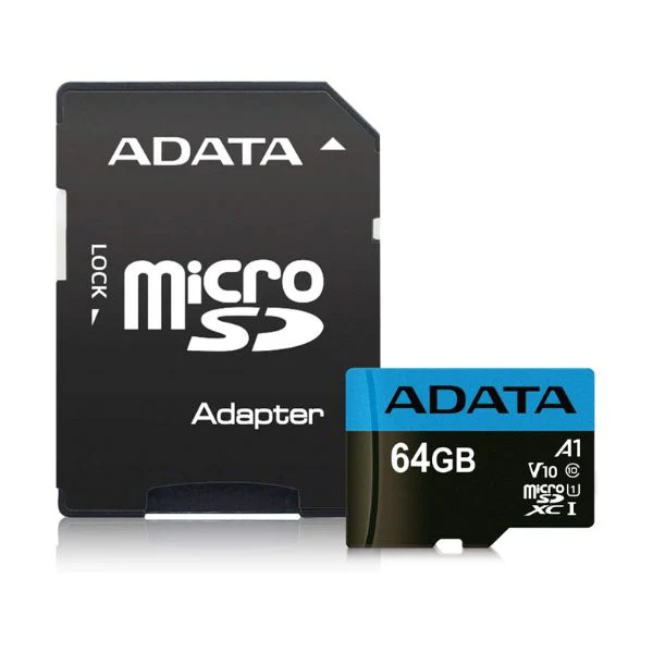 Memoria Micro SD 64GB ADATA Clase 10 C/Adaptador