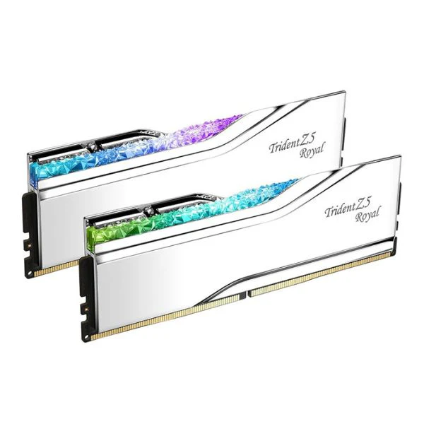 Memoria RAM G.SKILL Trident Z5 Royal RGB 48GB (2x24GB) DDR5 7200MHz PC5-57600 CL36 Dual Channel – Para PC (Silver)