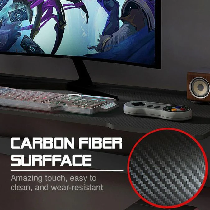 Mesa Gamer Combat Ergo Z47 estacion de trabajo grande portavasos soporte y gancho negro - Image 3