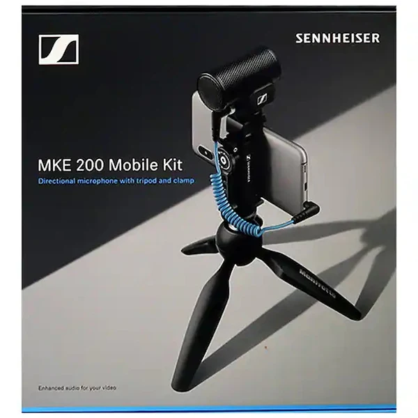 Micrófono Sennheiser Professional MKE 200 Mobile Kit Directional On-Camera Microphone with Smartphone Clamp & Tabletop Tripod - Black - Image 5
