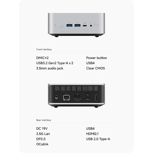 Mini PC Minisforum AI X1-255 AMD Ryzen 7 H255 64 GB RAM 1 TB SSD X1-255 WiFi 7 HDMI DisplayPort USB 4.0 Card Reader - Image 4