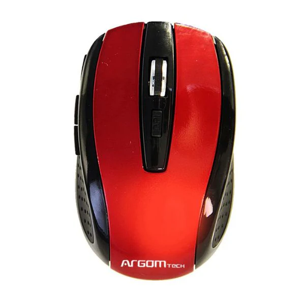Mouse Argom MS32 – Óptico, Inalámbrico 2.4GHz, 1600DPI, 4 Botones – Color Rojo