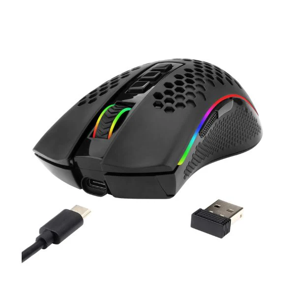 Mouse Redragon storm pro RGB, inalambrico y cableado USB, interruptor huano , frecuencia de respuesta 125 HZ / 1000 HZ, 8 botones programables - Image 4