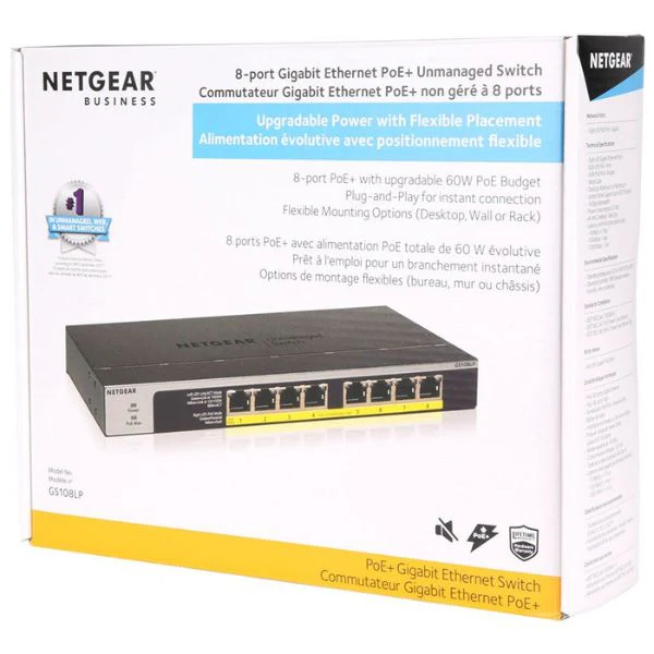 Switch PoE NETGEAR GS108LP 8 Puertos Gigabit Ethernet Unmanaged PoE+ – GS108LP-100NAS - Image 4