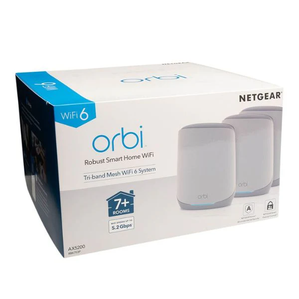 Sistema WiFi Mesh NETGEAR Orbi Whole Home AX5200 WiFi 6 Tri-Band – 3 Pack (RBK753P-100NAS) - Image 4