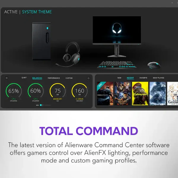 Pc Gaming Alienware Aurora Intel Core Ultra 9 285 (5.6 GHz) - 32 GB DDR5 - 2 TB SSD - NVIDIA GeForce RTX 5070 12 GB - 1000 W - Win 11 - Negro - Image 5