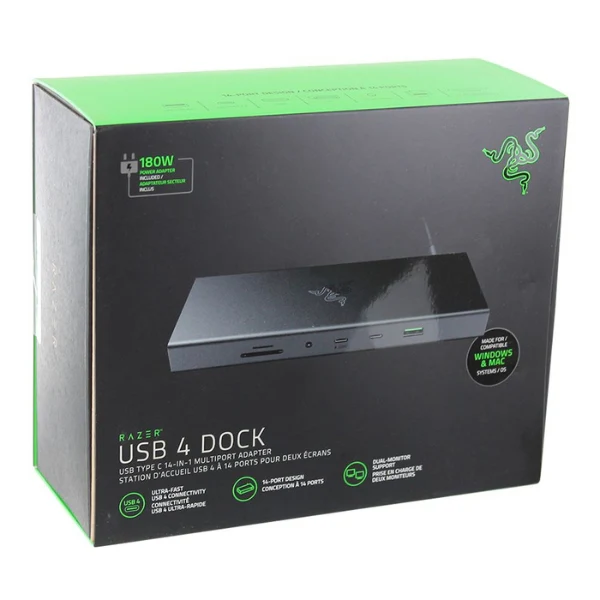 Estación de Acoplamiento Razer USB 4 Dock - USB 4 - 14 Puertos - Doble Pantalla - Negro - Image 5