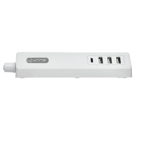 Regleta Unno Teckno 6 Tomas 120V P5-15R (3) + USB A (3) + USB C (1) PW5083WT - Image 2