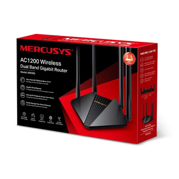 Router Mercusys MR30G 4 antenas AC1200 Dual-Band Wi-Fi Gigabit Router - Image 4