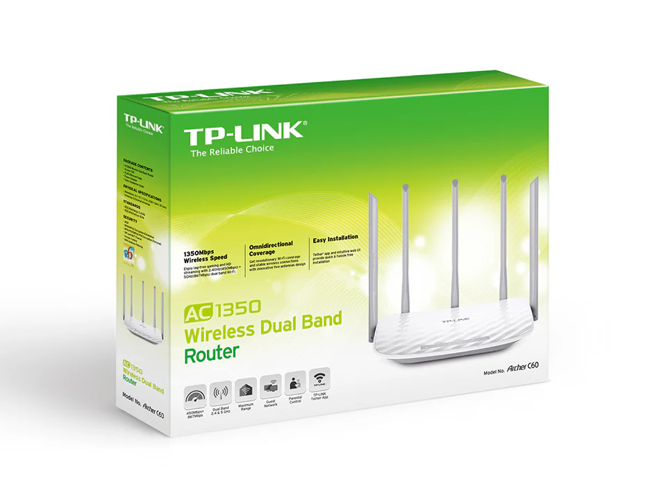 Router tp link Archer C60 5 antenas Doble Banda AC1350 Wi-Fi AC de 2.4GHz (450Mbps) como en la banda de 5GHz(867Mbps) - Image 4