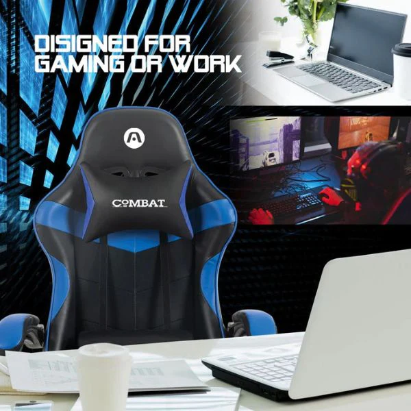 SILLA ARGOM GAMING COMBAT ERGO GX5, C/ AJUSTE DE INCLINACION Y ALTURA NEGRO-ROJA - Image 3