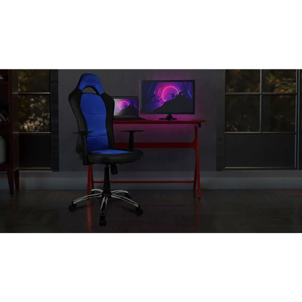 Silla Gamer Xtech Drakon – Estilo Deportivo con Respaldo Alto y Ajuste de Altura – Azul y Negro – XTF-EC129 - Image 2
