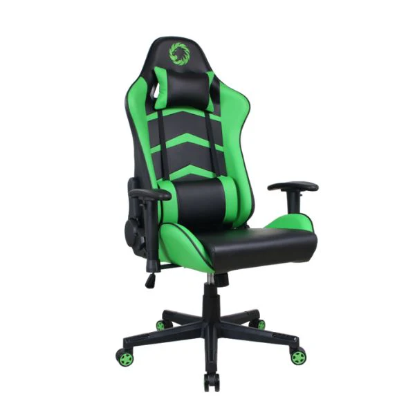 Silla Gaming GameMax GCR09 - Cuero Sintético PU - Elevador Gas - Reclinación 166° - Balanceo 12° - Verde - Image 2