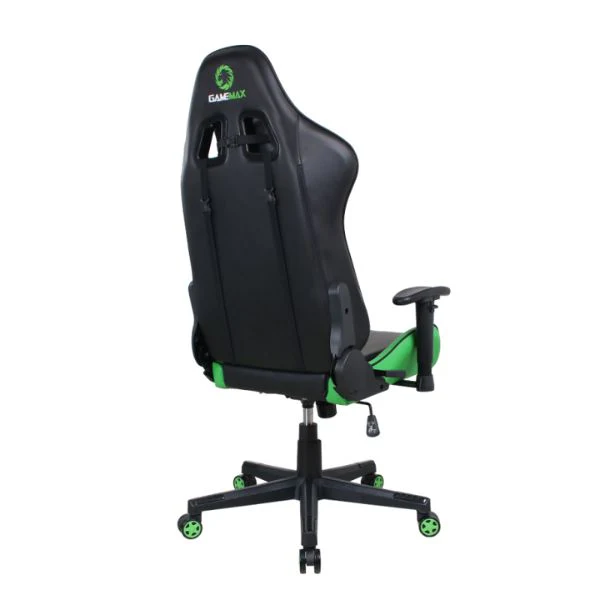 Silla Gaming GameMax GCR09 - Cuero Sintético PU - Elevador Gas - Reclinación 166° - Balanceo 12° - Verde - Image 5