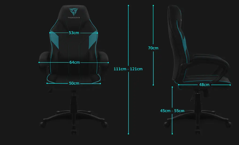 SILLA GAMER THUNDERX3 EC1 NEGRO Y AZUL - Image 12