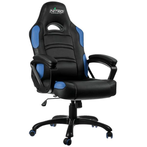 SILLA GAMING GAMEMAX NEGRA-AZUL, PIEL VEGANA, ERGONOMICA, ELEVADOR DE GAS, BALANCEO HASTA 15 - Image 2