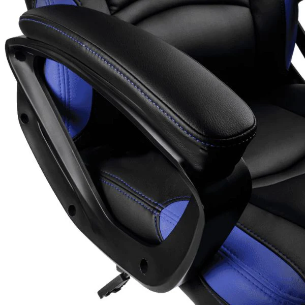 SILLA GAMING GAMEMAX NEGRA-AZUL, PIEL VEGANA, ERGONOMICA, ELEVADOR DE GAS, BALANCEO HASTA 15 - Image 5