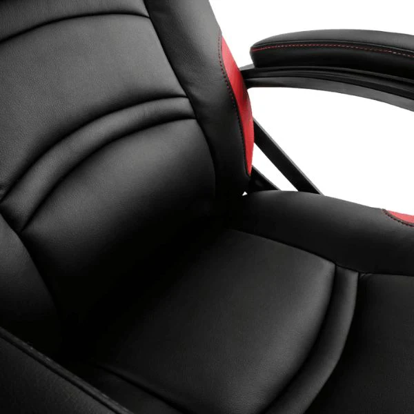 Silla Gamer GameMax - Negra y Roja, Piel Vegana, Ergonómica, Elevador de Gas, Balanceo hasta 15° - Image 7