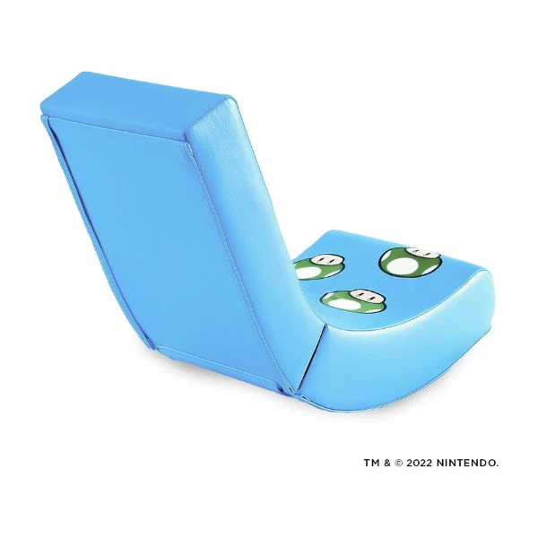 Silla X Rocker Super Mario, Edicion Luigi All-Star, Cuero sintetico Blue pleglable, A64.40xAN40.64xF84.84 - Image 3