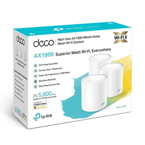 Sistema de Malla Wi-Fi 6 Mesh Tp-Link Deco X20 AX1800 (3-PACK) 1800 Mbps: 1201 Mbps en 5 GHz y 574 Mbps en 2,4 GHz. - Image 4