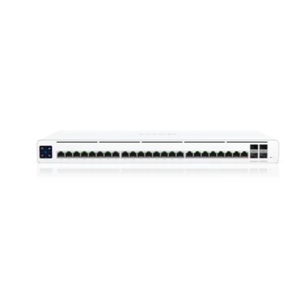 Switch Ubiquiti UISP Professional 24 Puertos GbE + 4 SFP+ 10G - PoE Pasivo 220W - LCM - NDAA