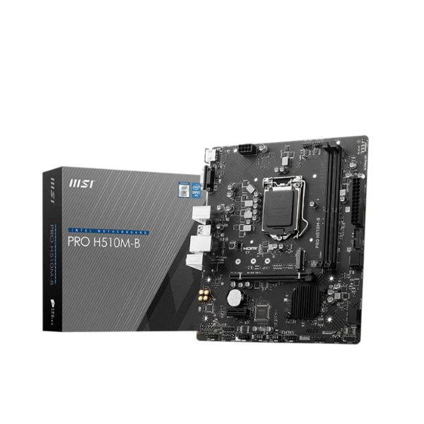Tarjeta Madre MSI H510M-B - Micro-ATX - Socket LGA1200 - DDR4 hasta 64GB - PCIe 3.0 - HDMI - VGA - 4xUSB 2.0