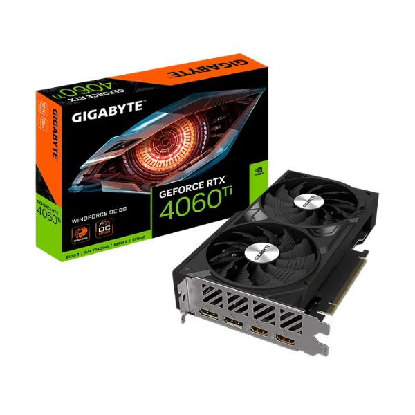 Tarjeta de Video GeForce RTX™ 4060 Ti WINDFORCE OC 8G GV-N406TWF2OC-8GD