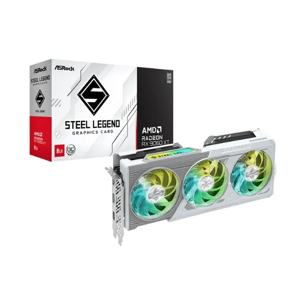 Tarjeta gráfica ASRock AMD Radeon RX 9060 XT Steel Legend OC Triple Fan 8GB GDDR6