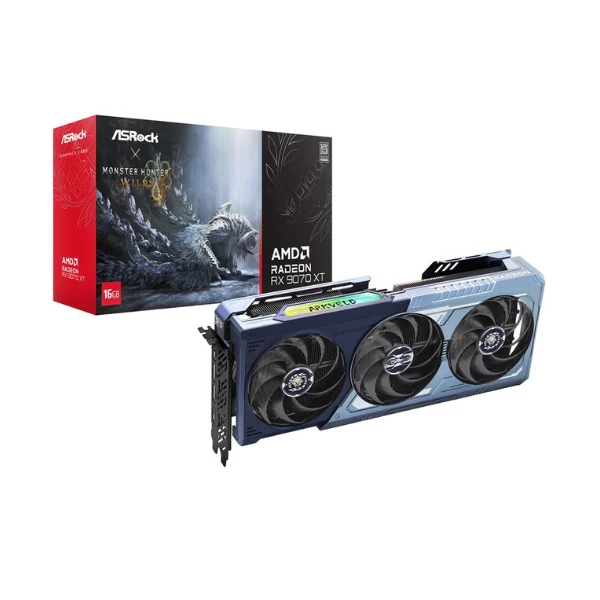 Tarjeta gráfica ASRock AMD Radeon RX 9070 XT Monster Hunter Wilds Edition OC Triple Fan 16GB GDDR6
