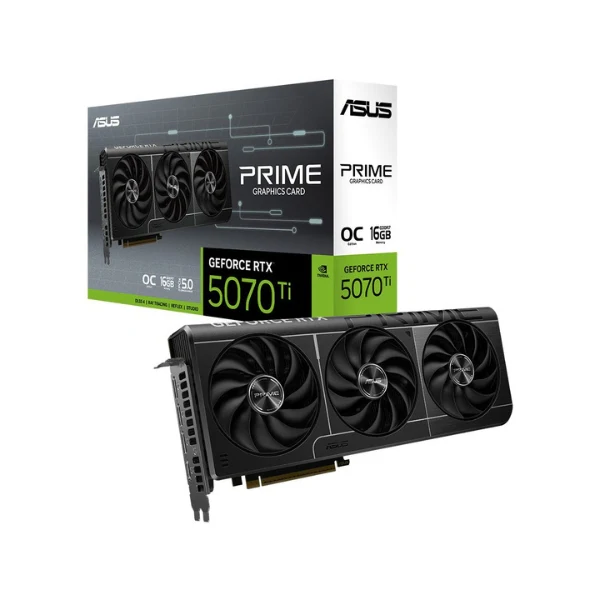 Tarjeta gráfica ASUS NVIDIA GeForce RTX 5070 Ti PRIME Overclocked Triple Fan 16GB GDDR7 PCIe 5.0