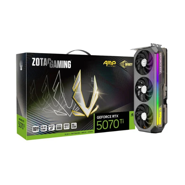 Tarjeta gráfica ZOTAC NVIDIA GeForce RTX 5070 Ti AMP Extreme Infinity Overclocked Triple Fan 16GB GDDR7