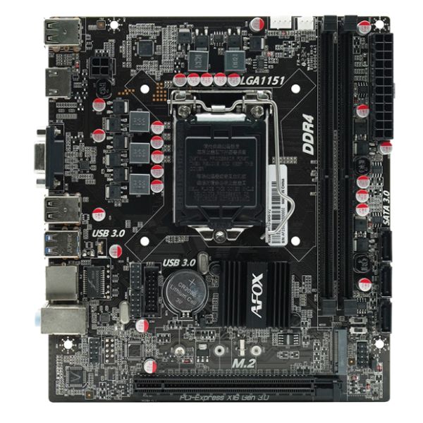Tarjeta Madre AFOX IH110D4 - Micro-ATX - Socket LGA1151 - 2xDDR4-2133MHz - M.2 - PCIe 3.0 - HDMI/VGA - 6xUSB