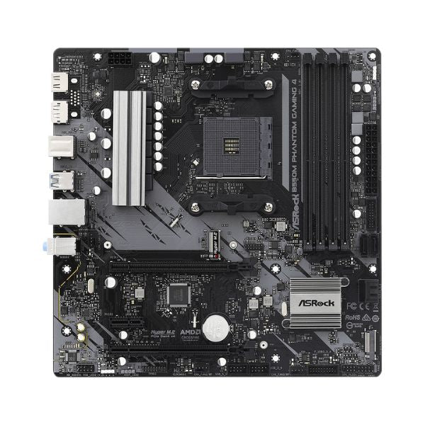 Tarjeta Madre ASRock B550M Phantom Gaming 4 - Socket AM4 - Micro ATX - DDR4 4733+ OC - PCIe 4.0 - M.2 Gen4 - USB 3.2 - HDMI - DP - Image 2