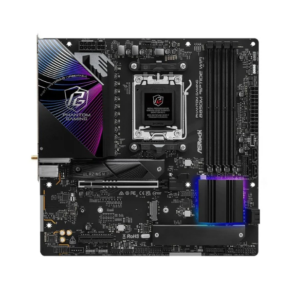 Tarjeta Madre ASRock B850M Riptide WiFi AMD B850 AMD AM5 DDR5 Micro-ATX - Image 2