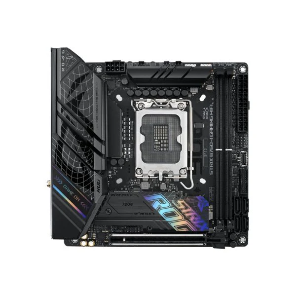 Tarjeta Madre ASUS ROG STRIX B760-I GAMING WIFI - Mini-ITX - LGA 1700 - DDR5 96GB - PCIe 5.0 - Wi-Fi 6E - Aura Sync RGB