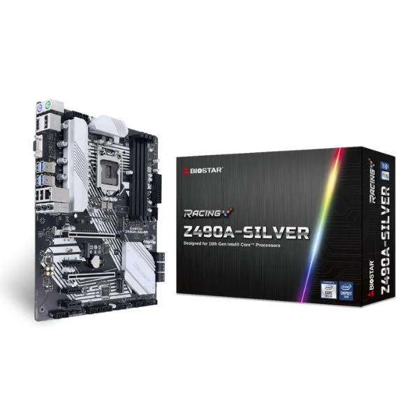 Tarjeta Madre BIOSTAR Z490A-SILVER - ATX - Socket LGA1200 - DDR4 hasta 128GB - PCIe 3.0 - HDMI 4K - WiFi 6