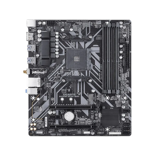 Tarjeta Madre Gigabyte B450M DS3H WiFi AMD AM4 microATX - Image 2