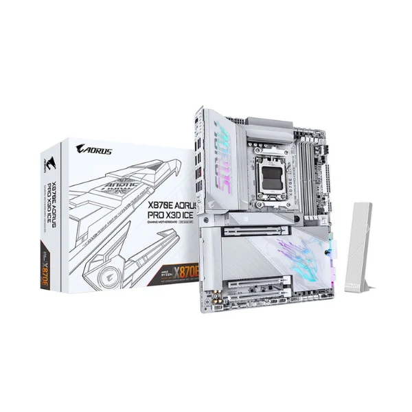 Tarjeta Madre GIGABYTE X870E AORUS PRO X3D ICE Socket AMD AM5 DDR5 ATX