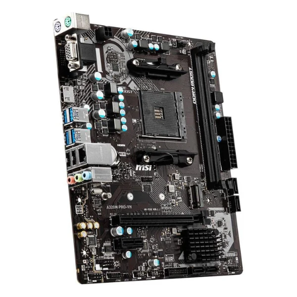 Tarjeta Madre MSI A320M PRO-VH - Micro-ATX - AM4 - DDR4 3200 MHz - PCIe 3.0 - SATA 6GB/s - USB 3.2 Gen 2 - M.2 Slot - DVI/HDMI