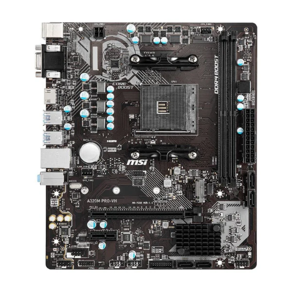 Tarjeta Madre MSI A320M PRO-VH - Micro-ATX - AM4 - DDR4 3200 MHz - PCIe 3.0 - SATA 6GB/s - USB 3.2 Gen 2 - M.2 Slot - DVI/HDMI - Image 2