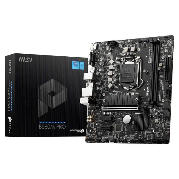 Tarjeta Madre MSI B560M PRO-E ProSeries 11th/10th Gen LGA 1200 DDR4 mATX PCIe 4.0 M2 Slot USB 3,2 1 GBps LAN
